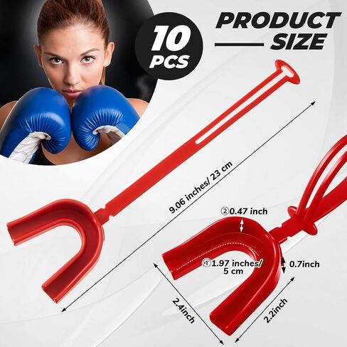 Dunzy 10 Pcs Strapped Mouth Guard Sports Moldable Strap Mouth Guard Football Mouthguard Adult Youth Mouthpiece Protector for Basketball Hockey Wrestling in Saudi Arabia