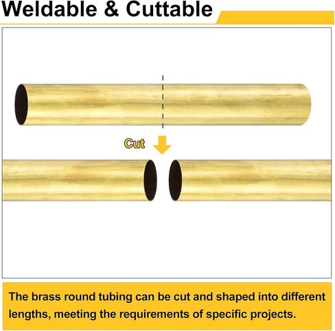 uxcell 2pcs H62 Brass Round Tube ، 2.5mm OD 0.5mm سماكة الجدار 300 مم دقة أنابيب مستقيمة للأنابيب المستقيمة لمشاريع DIY الحرف البستنة. in Kuwait
