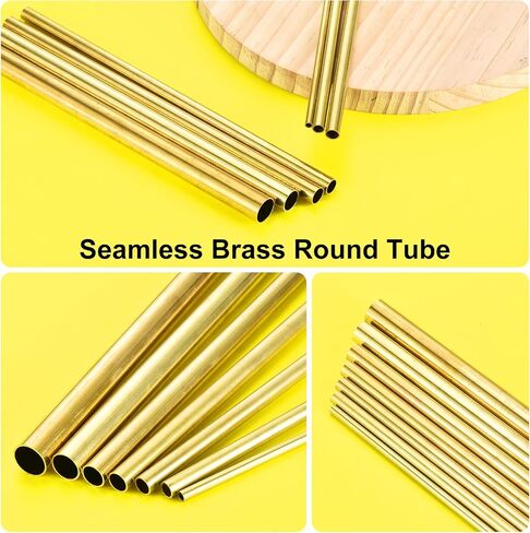 uxcell 2pcs H62 Brass Round Tube ، 2.5mm OD 0.5mm سماكة الجدار 300 مم دقة أنابيب مستقيمة للأنابيب المستقيمة لمشاريع DIY الحرف البستنة. in Kuwait