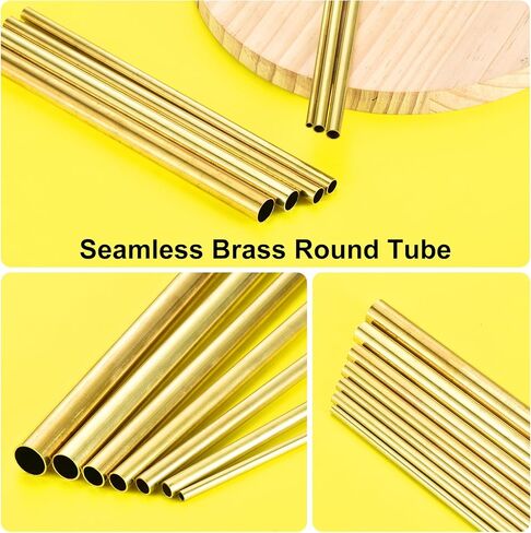 uxcell 2pcs H62 Brass Round Tube ، 2.5mm OD 0.5mm سماكة الجدار 300 مم دقة أنابيب مستقيمة للأنابيب المستقيمة لمشاريع DIY الحرف البستنة. in Saudi Arabia