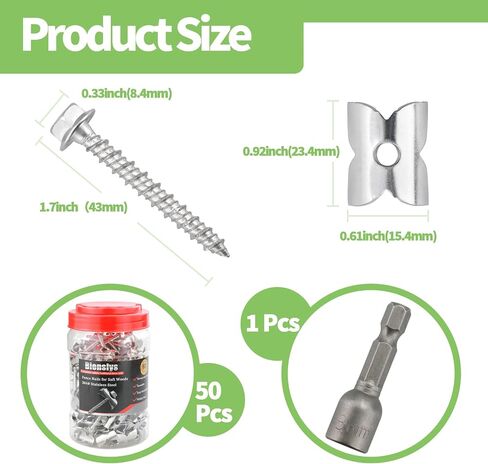 304 Stainless Steel Fence Staples,1.7" Reusable Fence Nails for Softwood, Securely Hold Wire for Mesh and Woven Fencing, 50 Pcs Fasteners with Wire Fixer in Kuwait