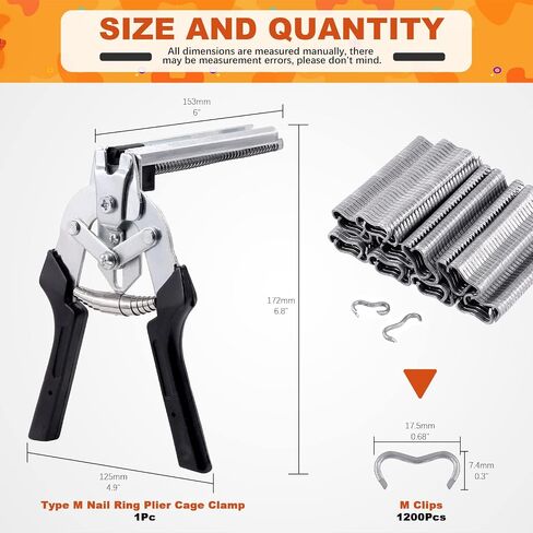 Tanstic 3000pcs M Nails M Clips Professional tepholstery Rings M Staples Manting for type m hog nail ring pliers kit kit fence fence in Kuwait