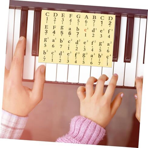 BESTonZON 1pcs Piano Key Stickers Notation Labels for Keys Easy to Install Removable Stickers for Beginners Black Music Note Guide in Kuwait