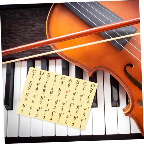 BESTonZON 1pcs Piano Key Stickers Notation Labels for Keys Easy to Install Removable Stickers for Beginners Black Music Note Guide in Kuwait