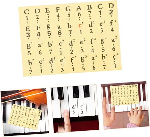 BESTonZON 1pcs Piano Key Stickers Notation Labels for Keys Easy to Install Removable Stickers for Beginners Black Music Note Guide in Kuwait