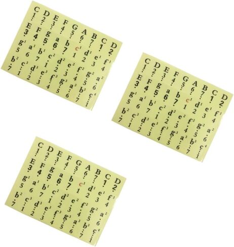 Bestonzon 1PCS Piano Key Stickers ملصقات تدوين للمفاتيح سهلة تثبيت ملصقات قابلة للإزالة للمبتدئين دليل ملاحظة الموسيقى السوداء in Kuwait