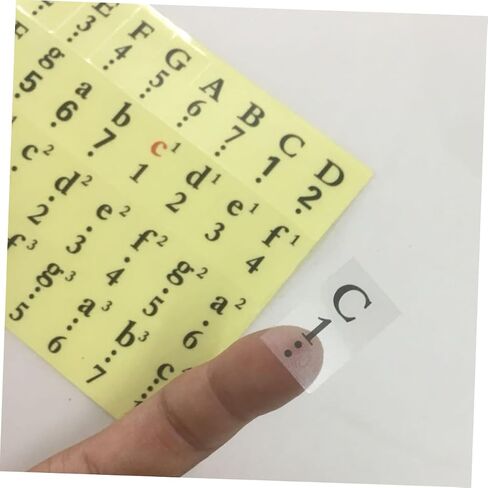 Bestonzon 1PCS Piano Key Stickers ملصقات تدوين للمفاتيح سهلة تثبيت ملصقات قابلة للإزالة للمبتدئين دليل ملاحظة الموسيقى السوداء in Kuwait