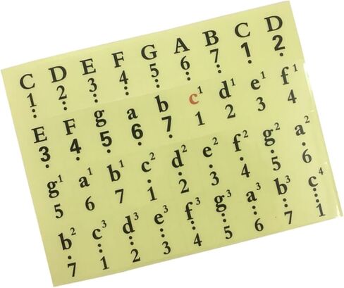Bestonzon 1PCS Piano Key Stickers ملصقات تدوين للمفاتيح سهلة تثبيت ملصقات قابلة للإزالة للمبتدئين دليل ملاحظة الموسيقى السوداء in Kuwait