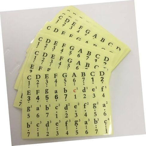 Bestonzon 1PCS Piano Key Stickers ملصقات تدوين للمفاتيح سهلة تثبيت ملصقات قابلة للإزالة للمبتدئين دليل ملاحظة الموسيقى السوداء in Kuwait