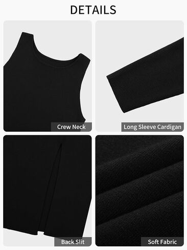 V FOR CITY Maternity Dress Sweater Two Piece Sets for Women Bodycon Dresses Tank Slit Cropped Cardigan Long Sleeve Knit in Saudi Arabia