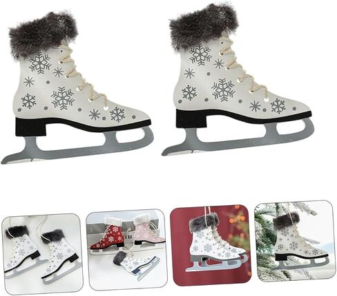 2pcs Skate Pendant Decorations for Christmas Tree Cute Ice Skate Ornaments for Holiday Parties Lightweight Heart-Shaped Adornments for Festive Decor in Saudi Arabia