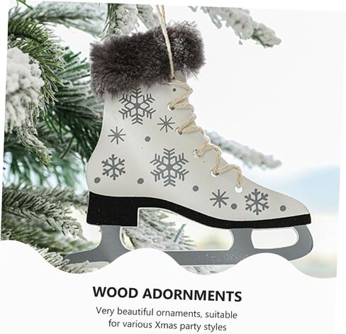 2pcs Skate Pendant Decorations for Christmas Tree Cute Ice Skate Ornaments for Holiday Parties Lightweight Heart-Shaped Adornments for Festive Decor in Saudi Arabia