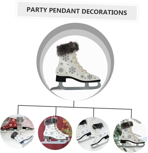 2pcs Skate Pendant Decorations for Christmas Tree Cute Ice Skate Ornaments for Holiday Parties Lightweight Heart-Shaped Adornments for Festive Decor in Saudi Arabia
