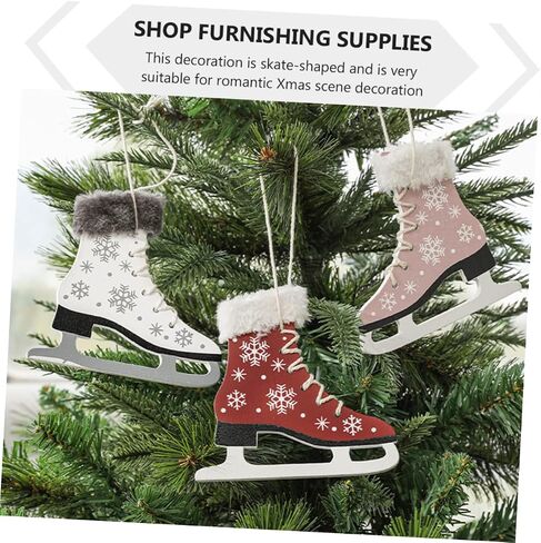 2pcs Skate Pendant Decorations for Christmas Tree Cute Ice Skate Ornaments for Holiday Parties Lightweight Heart-Shaped Adornments for Festive Decor in Saudi Arabia