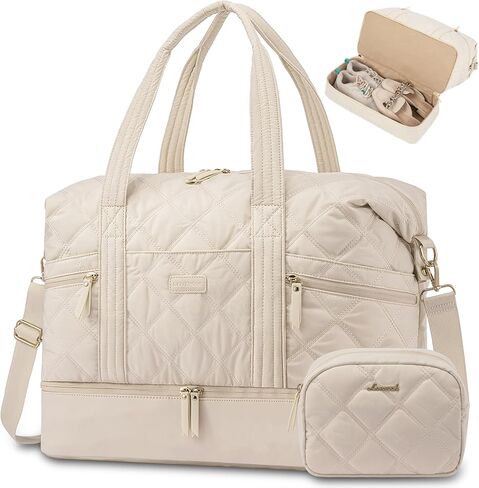 Lovevook Travel Duffle Bag ، حقائب أسبوعية خفيفة الوزن للنساء مع مقصورة الأحذية ، حقيبة سفر شخصية صالة ألعاب رياضية منتفخة ، وحقيبة مبطن على أكياس ليلية وحقيبة للمستشفى للعمل والتسليم in Kuwait
