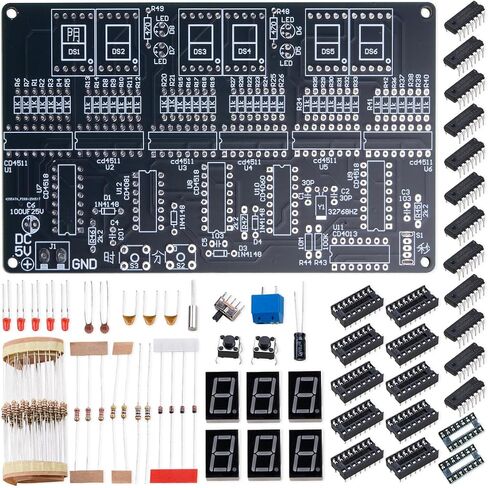 Zorza 1set 6 أرقام DIY مجموعة الساعة الإلكترونية DC 4.5V-5.5V لوحة الدوائر لعلم الممارسات لحام التعلم لصياغة الهواة الالكترونيات الخاصة بك على مدار الساعة الخاصة بك in Saudi Arabia