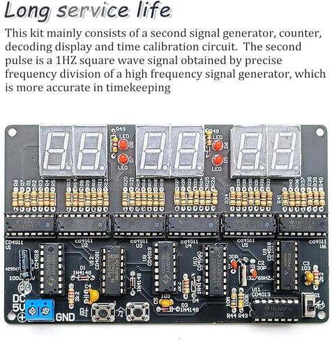 Zorza 1set 6 أرقام DIY مجموعة الساعة الإلكترونية DC 4.5V-5.5V لوحة الدوائر لعلم الممارسات لحام التعلم لصياغة الهواة الالكترونيات الخاصة بك على مدار الساعة الخاصة بك in Saudi Arabia