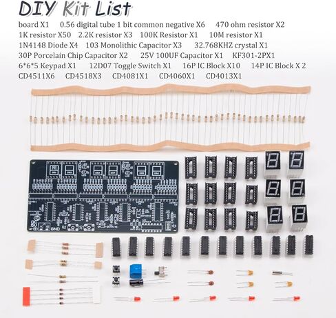 Zorza 1set 6 أرقام DIY مجموعة الساعة الإلكترونية DC 4.5V-5.5V لوحة الدوائر لعلم الممارسات لحام التعلم لصياغة الهواة الالكترونيات الخاصة بك على مدار الساعة الخاصة بك in Saudi Arabia