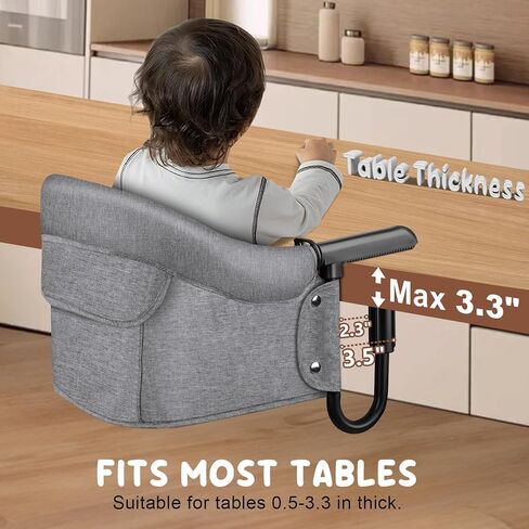 Hook-On High Chair for Babies Toddlers (6-36 Months),Portable High Chair for Chairs at Table, Attach to Fast Table Chairs,Foldable Storage Feeding Seat for Home and Travel,Bumbo Seat Clip On HighChair in Saudi Arabia