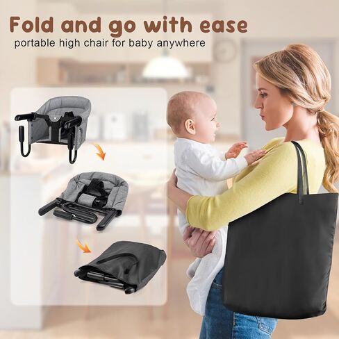 Hook-On High Chair for Babies Toddlers (6-36 Months),Portable High Chair for Chairs at Table, Attach to Fast Table Chairs,Foldable Storage Feeding Seat for Home and Travel,Bumbo Seat Clip On HighChair in Saudi Arabia