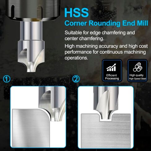 R1.0-R12 Corner Rounding End Mill HSS Radius Milling Cutter CNC Router Bit(R12) in Kuwait