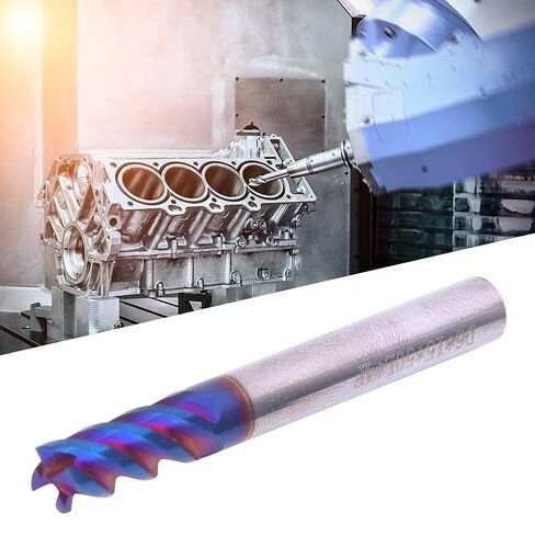 طحن قاطع الطحن الأزرق نانو المطلي بنانو المغلفة القاطع طحن رأس مسطح 4 الناي HRC65 ° (5x15x6dx100l) in Kuwait