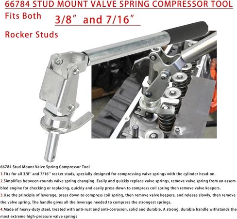66784 Stud Mount Valve Spring Compressor Remove & Install Valve Spring for All 3/8" & 7/16" Rocker Studs in Saudi Arabia