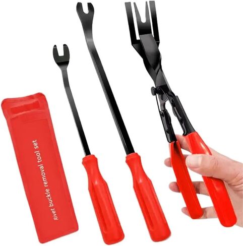 3PCS Car Panel Door Stereo Panel Clip Kit Car Removal Plier Trim Removal Tool Door Panel Pin Plier for Car Interior Removal Tool(Red) in Saudi Arabia