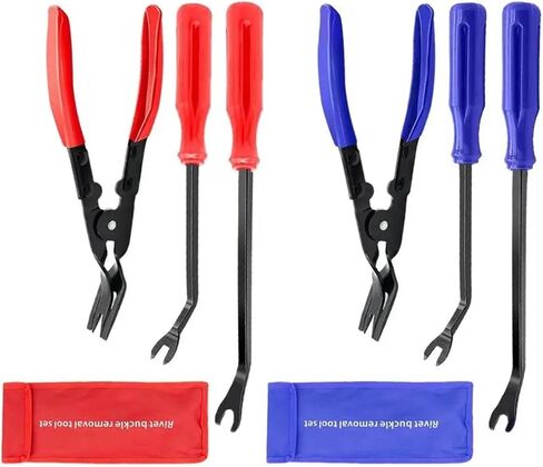 3PCS Car Panel Door Stereo Panel Clip Kit Car Removal Plier Trim Removal Tool Door Panel Pin Plier for Car Interior Removal Tool(Red) in Saudi Arabia