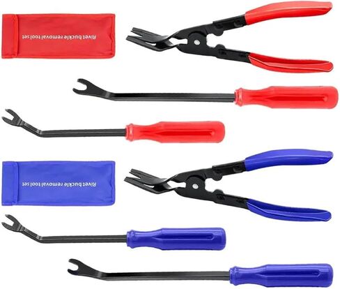 3PCS Car Panel Door Stereo Panel Clip Kit Car Removal Plier Trim Removal Tool Door Panel Pin Plier for Car Interior Removal Tool(Red) in Saudi Arabia