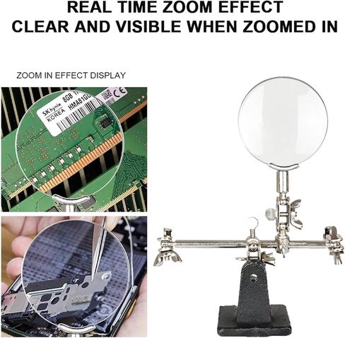 5X Welding Auxiliary Clip Magnifier Electric Soldering Iron Station Stand Helping Third Hand Welding Magnifying Glass Bracket in Saudi Arabia