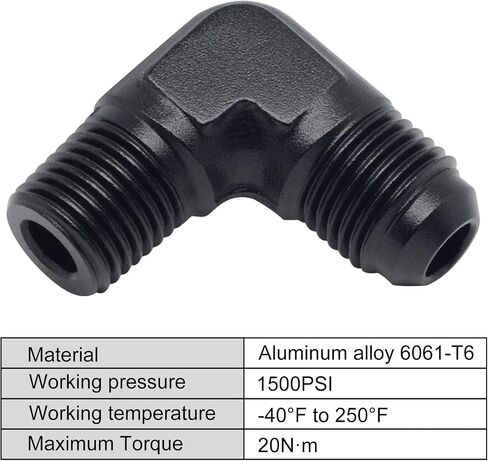 6AN الذكور مضيئة إلى 1/4 NPT محول تركيبات مستقيم الألومنيوم 1pc in Kuwait