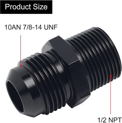 6AN الذكور مضيئة إلى 1/4 NPT محول تركيبات مستقيم الألومنيوم 1pc in Kuwait