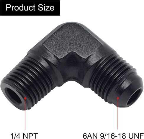 6AN الذكور مضيئة إلى 1/4 NPT محول تركيبات مستقيم الألومنيوم 1pc in Kuwait