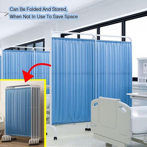 Room Divider with Wheels,Standing Door Partition Temporary Fence,Single-Panel Privacy Screen,Easy to Clean Fabric for Beauty Salon(Color 3,5-Panel) in Saudi Arabia