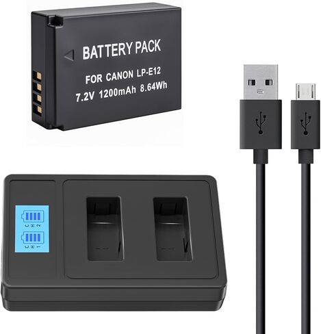 LP-E10 بطارية 2-pack 1600mAh وشاحن USB سريع المزدوج لـ Canon LP E10 ، EOS REBEL T7 T6 T3 T3 T100 ، KISS X50 X70 X80 X90 ، EOS 1100D 1200D 1300D 1500D 2000D 3000D 4000D 4000D 4000D CAMERAS in Kuwait