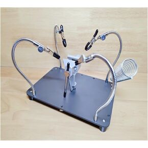The third hand Soldering Station Soldering Fixture Fixing Tool Soldering Vise Universal Stand Soldering Station Auxiliary Multifunctional Electronic Repair(4clamps+originalvise+mirror(withluotieframe) in Kuwait