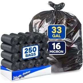 32-33 Gallon Can Liners 13 Mic High-Density Garbage Bags Clear 33" x 40" Trash Bags 500/Case in Kuwait