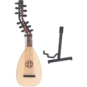 Mini Lute Pipa Model Handcrafted Wooden Miniature Musical Instrument Decor Unique Desk Ornament Photo Prop Gift for Kids Adults in Kuwait