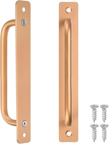 2-Pack Barn Door Handles, 6.3Inch/160mm Hole Center Aluminium Alloy Gate Handle with Mounting Screws for Bathroom/Wardrobe/Closet/Kitchen, Sliding Door Handle with Plate [Silver] in Saudi Arabia