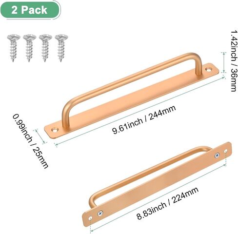 2-Pack Barn Door Handles, 6.3Inch/160mm Hole Center Aluminium Alloy Gate Handle with Mounting Screws for Bathroom/Wardrobe/Closet/Kitchen, Sliding Door Handle with Plate [Silver] in Saudi Arabia