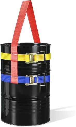 Heavy Duty Drum Handling Sling with 2 Adjustable Ratchet Straps, Reliable, Compatible with Forklift Cranes, Easy to Use (Maximum Load-Bearing Capacity of 4400 lb) in Saudi Arabia