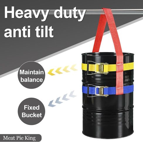 Heavy Duty Drum Handling Sling with 2 Adjustable Ratchet Straps, Reliable, Compatible with Forklift Cranes, Easy to Use (Maximum Load-Bearing Capacity of 4400 lb) in Saudi Arabia