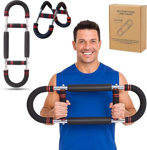 Adjustable Chest Expander & Twister Arm Trainer, Heavy-Duty Resistance Bar for Upper Body, Chest, Biceps, Triceps, Forearm Workout, at Home Gym Strength Training Equipment (60–120 lb) in Kuwait