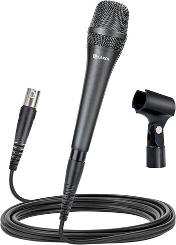 Carol AC-910 XLR ميكروفون صوتي سلكي-ميكروفون ديناميكي لأمراض القلب مع تقنية إلغاء الضوضاء AHNC ذات المحرك المزدوج للغناء ، الكاريوكي ، المسرح والاستوديو ، تشمل الميكروفون ، مقطع الميكروفون وكابل XLR 14.8 قدم in Kuwait