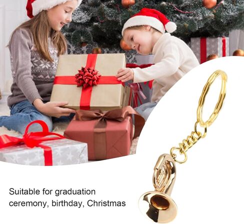 Brass Tuba Key Chain, Miniature Golden Musical Instrument Key Chains, Exquisite Craftsmanship Tuba Keychain for Music Lovers in Saudi Arabia