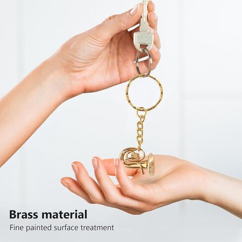 Brass Tuba Key Chain, Miniature Golden Musical Instrument Key Chains, Exquisite Craftsmanship Tuba Keychain for Music Lovers in Saudi Arabia
