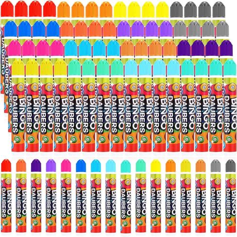 CRTIIN 80 Pack Dot Markers ، 16 ألوان متنوعة مجموعة Bingo Daubers ، 0.4 أوقية Bingo Supplies علامات الطلاء النقاط للفن والحرف الرسم مستلزمات الرسم فئة التلوين in Saudi Arabia