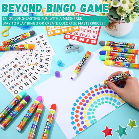 CRTIIN 80 Pack Dot Markers ، 16 ألوان متنوعة مجموعة Bingo Daubers ، 0.4 أوقية Bingo Supplies علامات الطلاء النقاط للفن والحرف الرسم مستلزمات الرسم فئة التلوين in Saudi Arabia