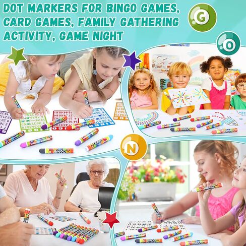 CRTIIN 80 Pack Dot Markers ، 16 ألوان متنوعة مجموعة Bingo Daubers ، 0.4 أوقية Bingo Supplies علامات الطلاء النقاط للفن والحرف الرسم مستلزمات الرسم فئة التلوين in Saudi Arabia